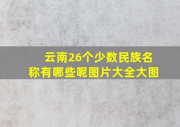 云南26个少数民族名称有哪些呢图片大全大图