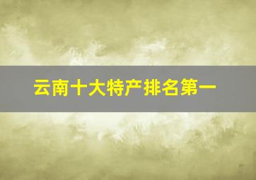 云南十大特产排名第一