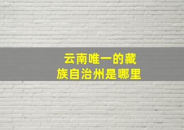 云南唯一的藏族自治州是哪里