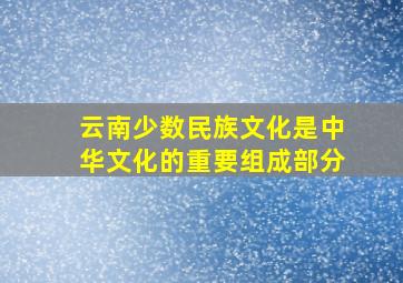 云南少数民族文化是中华文化的重要组成部分