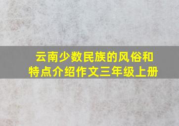 云南少数民族的风俗和特点介绍作文三年级上册