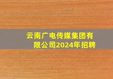 云南广电传媒集团有限公司2024年招聘