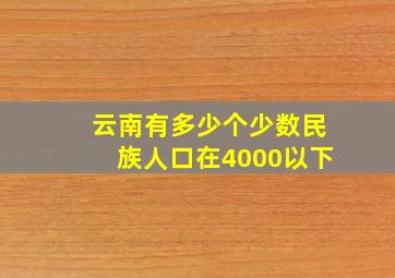 云南有多少个少数民族人口在4000以下