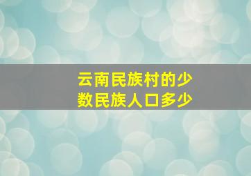 云南民族村的少数民族人口多少