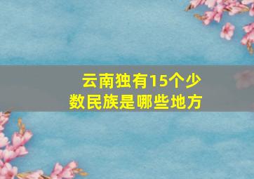 云南独有15个少数民族是哪些地方