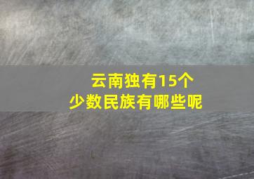 云南独有15个少数民族有哪些呢