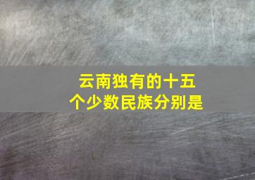 云南独有的十五个少数民族分别是