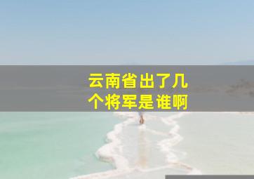 云南省出了几个将军是谁啊