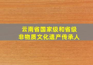 云南省国家级和省级非物质文化遗产传承人