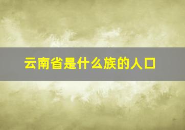 云南省是什么族的人口