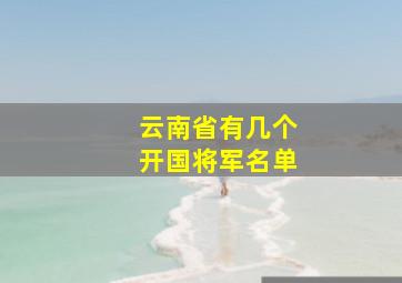 云南省有几个开国将军名单