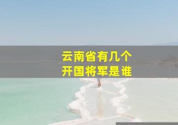 云南省有几个开国将军是谁