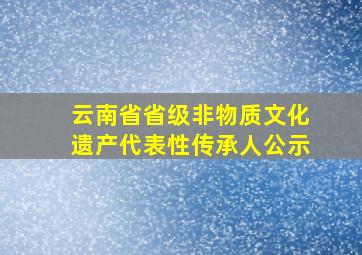 云南省省级非物质文化遗产代表性传承人公示