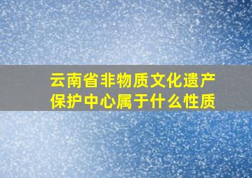 云南省非物质文化遗产保护中心属于什么性质