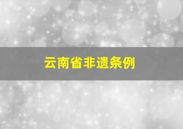 云南省非遗条例