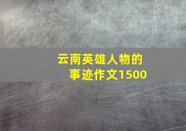 云南英雄人物的事迹作文1500