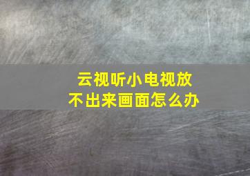 云视听小电视放不出来画面怎么办