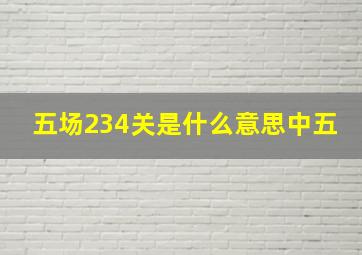 五场234关是什么意思中五