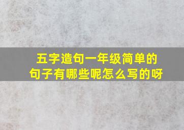 五字造句一年级简单的句子有哪些呢怎么写的呀