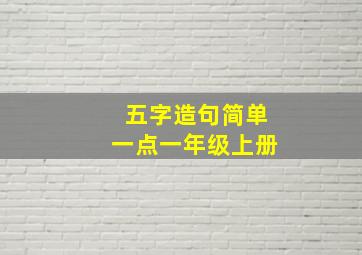 五字造句简单一点一年级上册