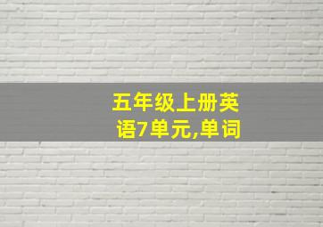 五年级上册英语7单元,单词