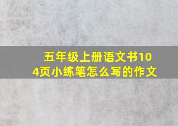 五年级上册语文书104页小练笔怎么写的作文