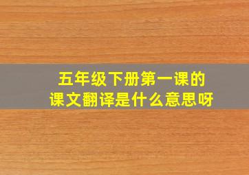 五年级下册第一课的课文翻译是什么意思呀