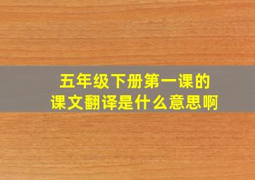 五年级下册第一课的课文翻译是什么意思啊