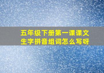 五年级下册第一课课文生字拼音组词怎么写呀