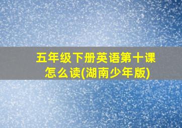 五年级下册英语第十课怎么读(湖南少年版)