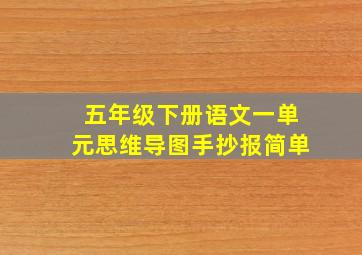 五年级下册语文一单元思维导图手抄报简单