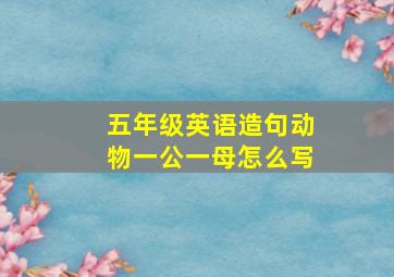 五年级英语造句动物一公一母怎么写