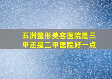 五洲整形美容医院是三甲还是二甲医院好一点