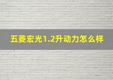 五菱宏光1.2升动力怎么样