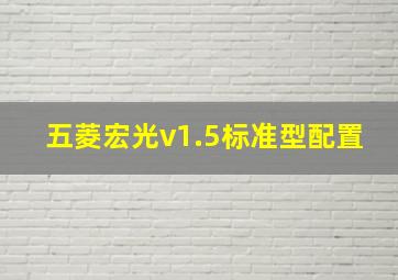 五菱宏光v1.5标准型配置