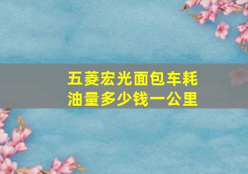 五菱宏光面包车耗油量多少钱一公里