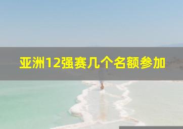 亚洲12强赛几个名额参加