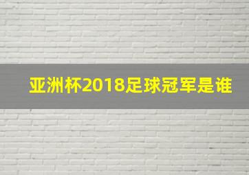 亚洲杯2018足球冠军是谁