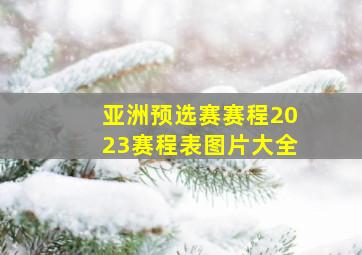 亚洲预选赛赛程2023赛程表图片大全