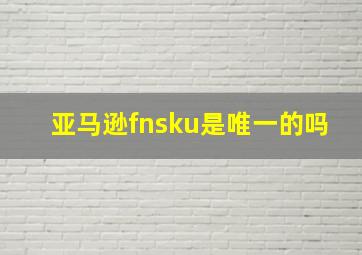 亚马逊fnsku是唯一的吗