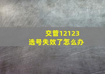 交管12123选号失效了怎么办