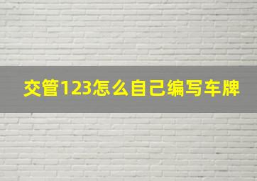 交管123怎么自己编写车牌