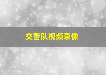 交警队视频录像