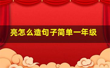 亮怎么造句子简单一年级