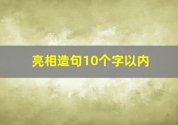 亮相造句10个字以内