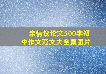 亲情议论文500字初中作文范文大全集图片