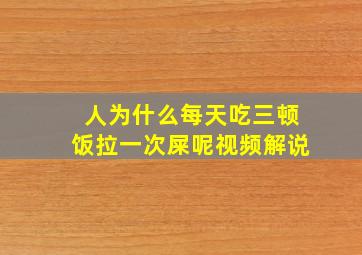 人为什么每天吃三顿饭拉一次屎呢视频解说