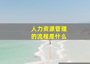 人力资源管理的流程是什么