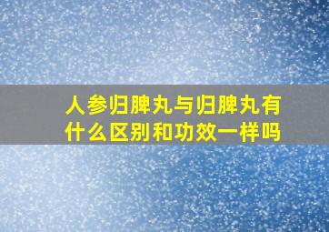 人参归脾丸与归脾丸有什么区别和功效一样吗