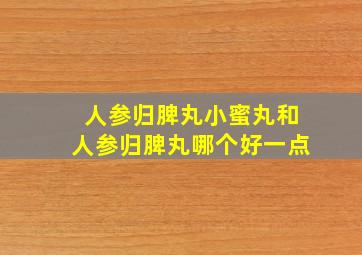 人参归脾丸小蜜丸和人参归脾丸哪个好一点